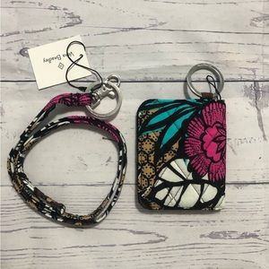 Vera Bradley ID wallet lanyard SET New